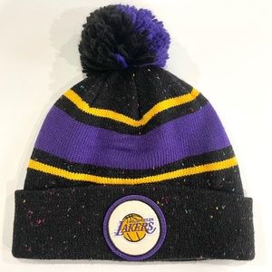 Mitchell & Ness NBA Los Angeles Lakers Beanie- Black Purple